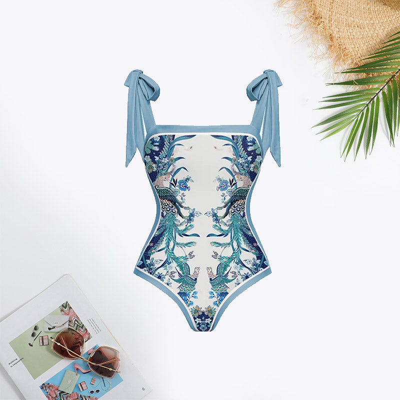 Breezy and Beachy Floral Print Tie Swimsuit