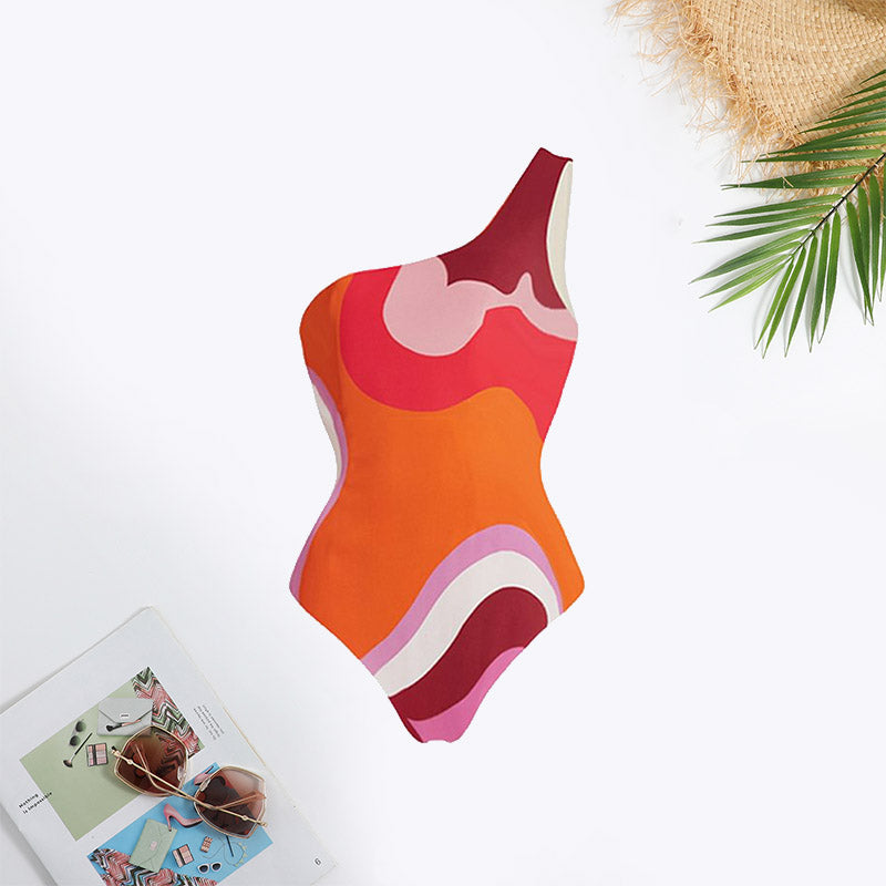 Bound to be Bold Colorblock One Shoulder Swimsuit