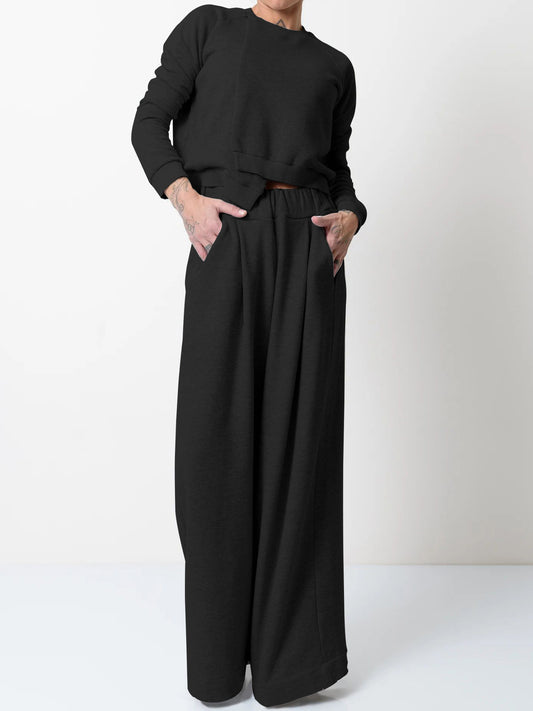 Fashion Wide Leg Casual Suit