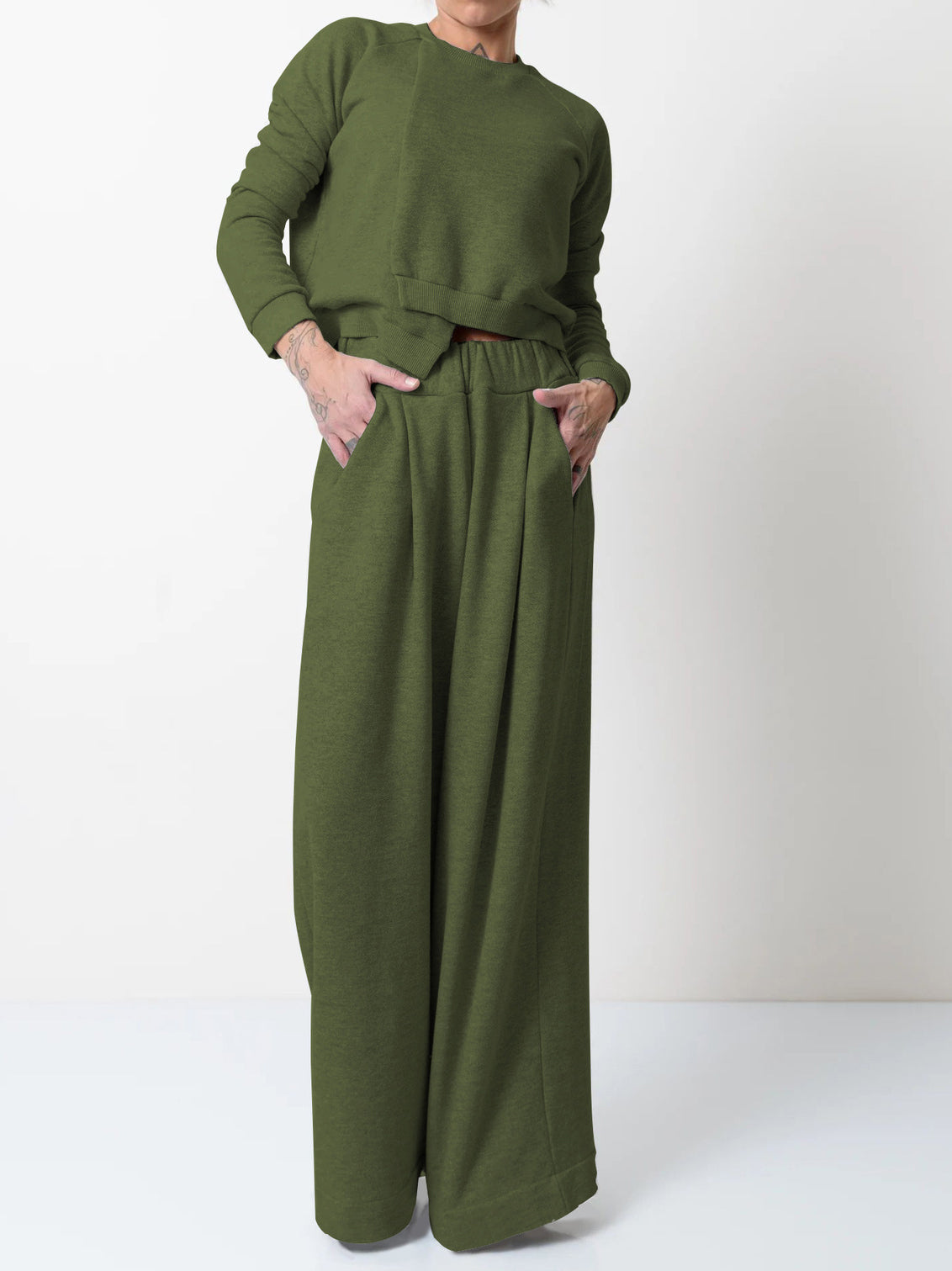 Fashion Wide Leg Casual Suit