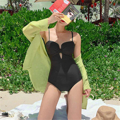 Korean One Piece Backless Swimsuit