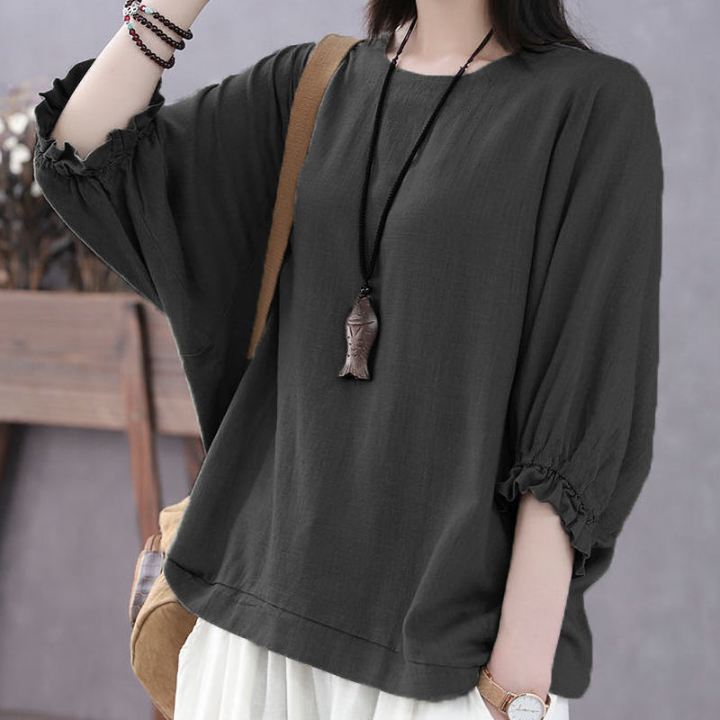 Round Neck Lace Half Sleeve Top