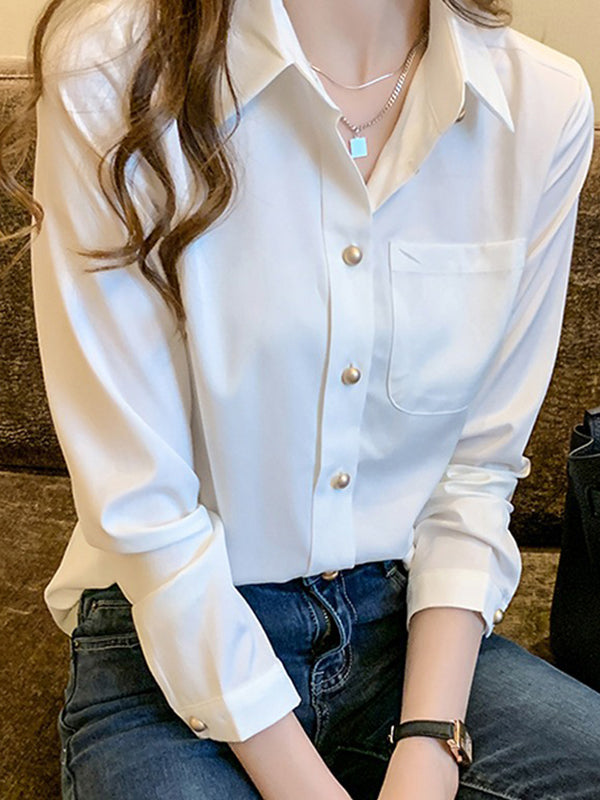 New Fashion Chiffon White Shirt