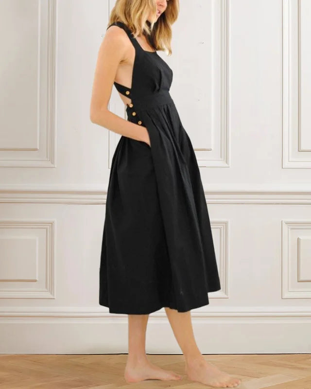 Summer Open Back Stylish Midi Dress