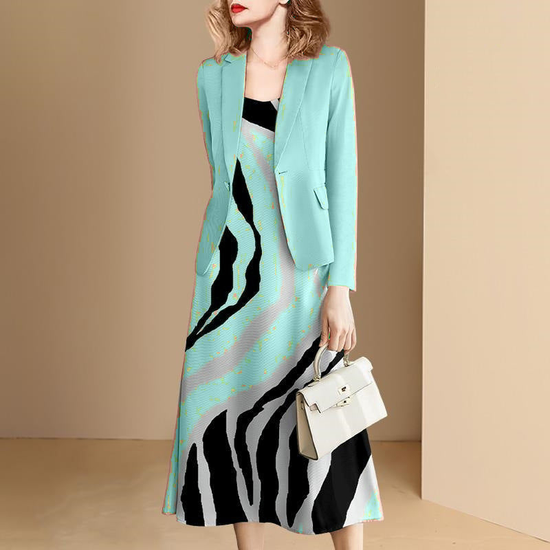Romantic Water Print Suit