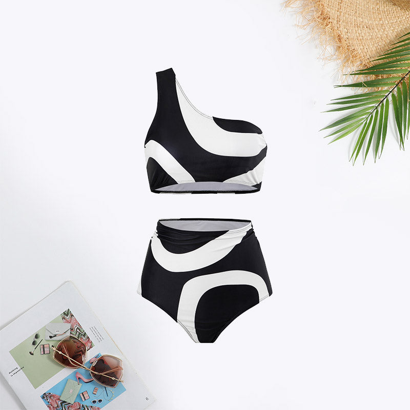 Coastal Living Graphic Print One Shoulder Swimsuit