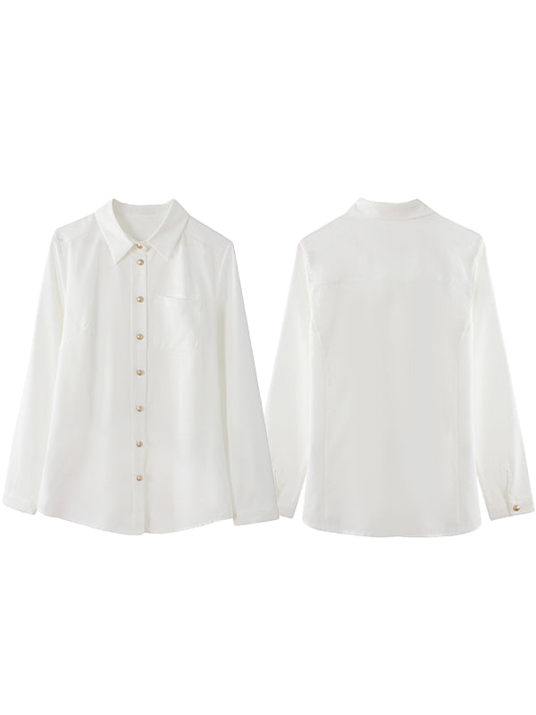 New Fashion Chiffon White Shirt