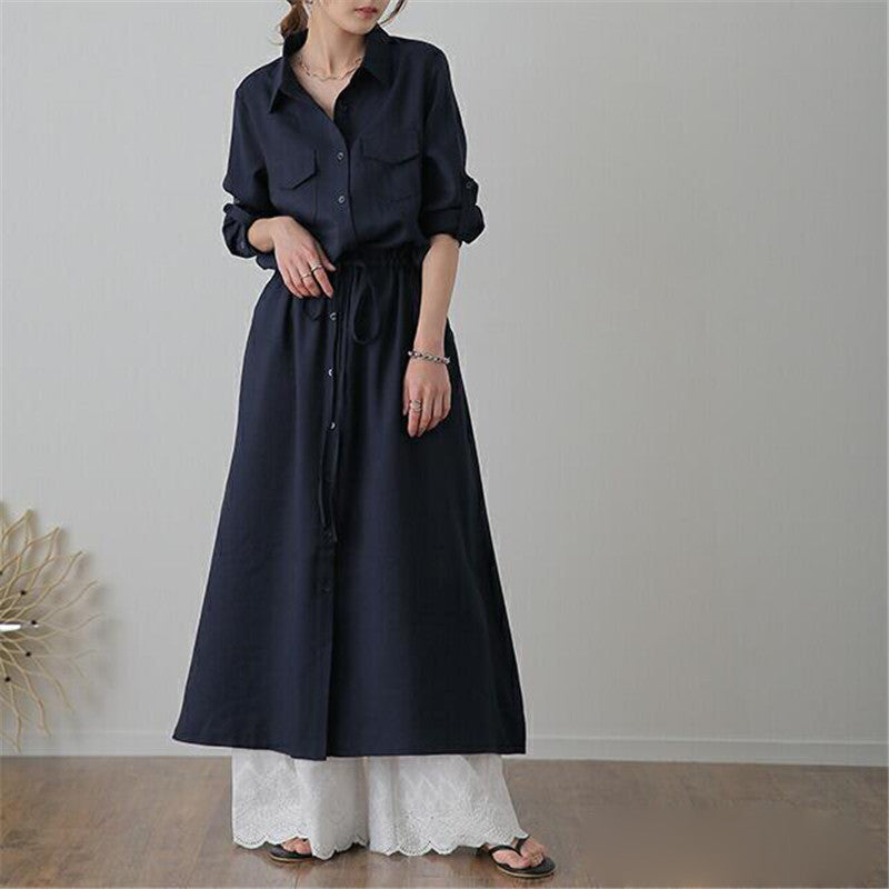 Lapel Long Sleeve Casual Dress