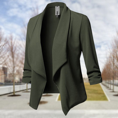 Long Sleeve Pleated Blazer