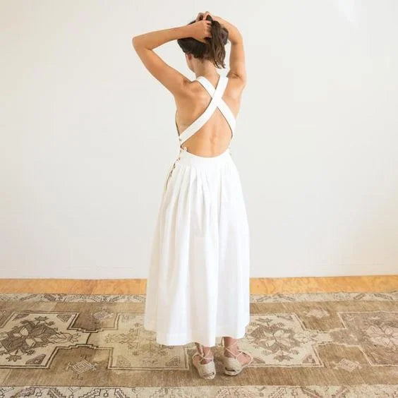 Summer Open Back Stylish Midi Dress